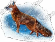 Fox Animal Wildlife Winter Snow Foxes Wild Car Bumper Vinyl Sticker Decal 5"X4"