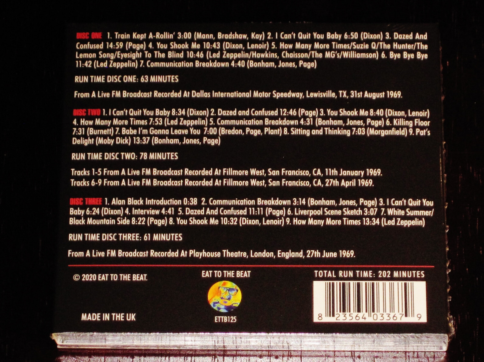 Led Zeppelin Transmission Impossible 1960's Radio 3 CD Box Set 2020