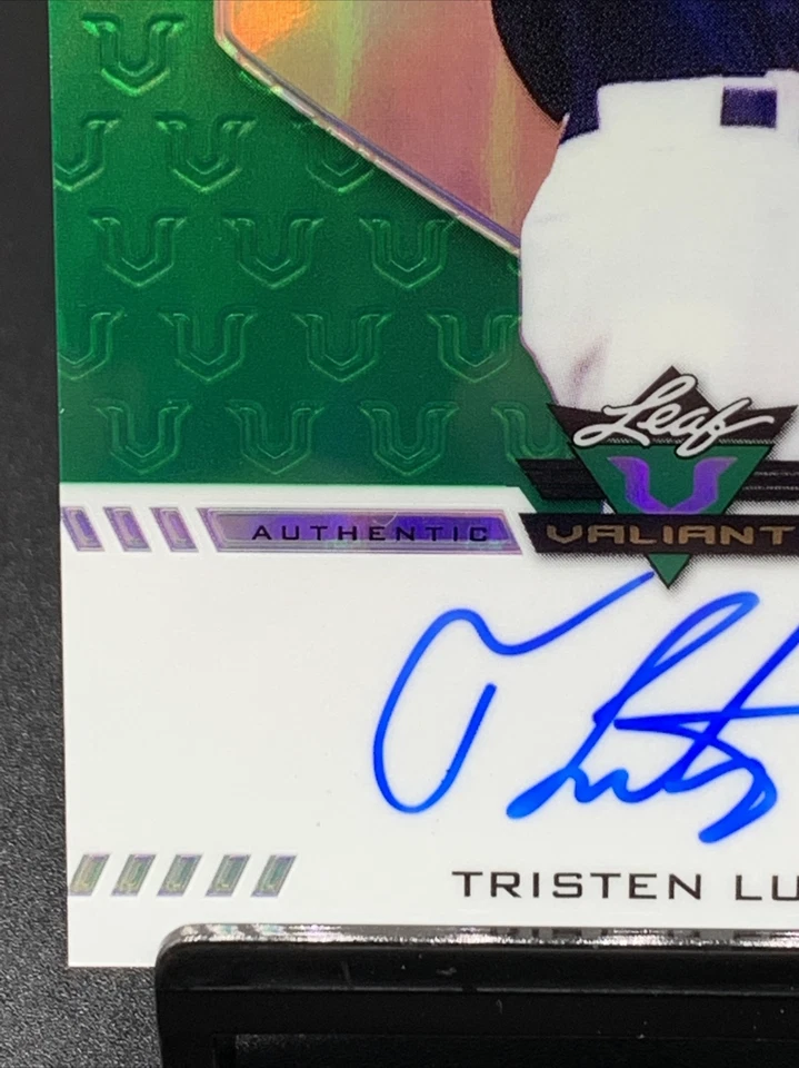 TRISTEN LUTZ SP RC AUTO #/99 ~ 2018 LEAF VALIANT~ BREWERS PROSPECT! - Image 4 of 4