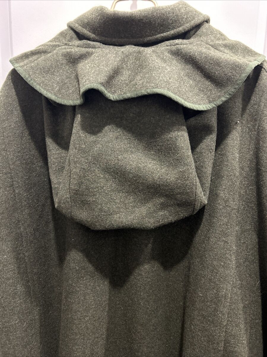Salko Austrian Dark Green Pure New Wool & Alpaca Cape Coat Salko Austrian Dark Green Pure New Wool & Alpaca Cape Coat