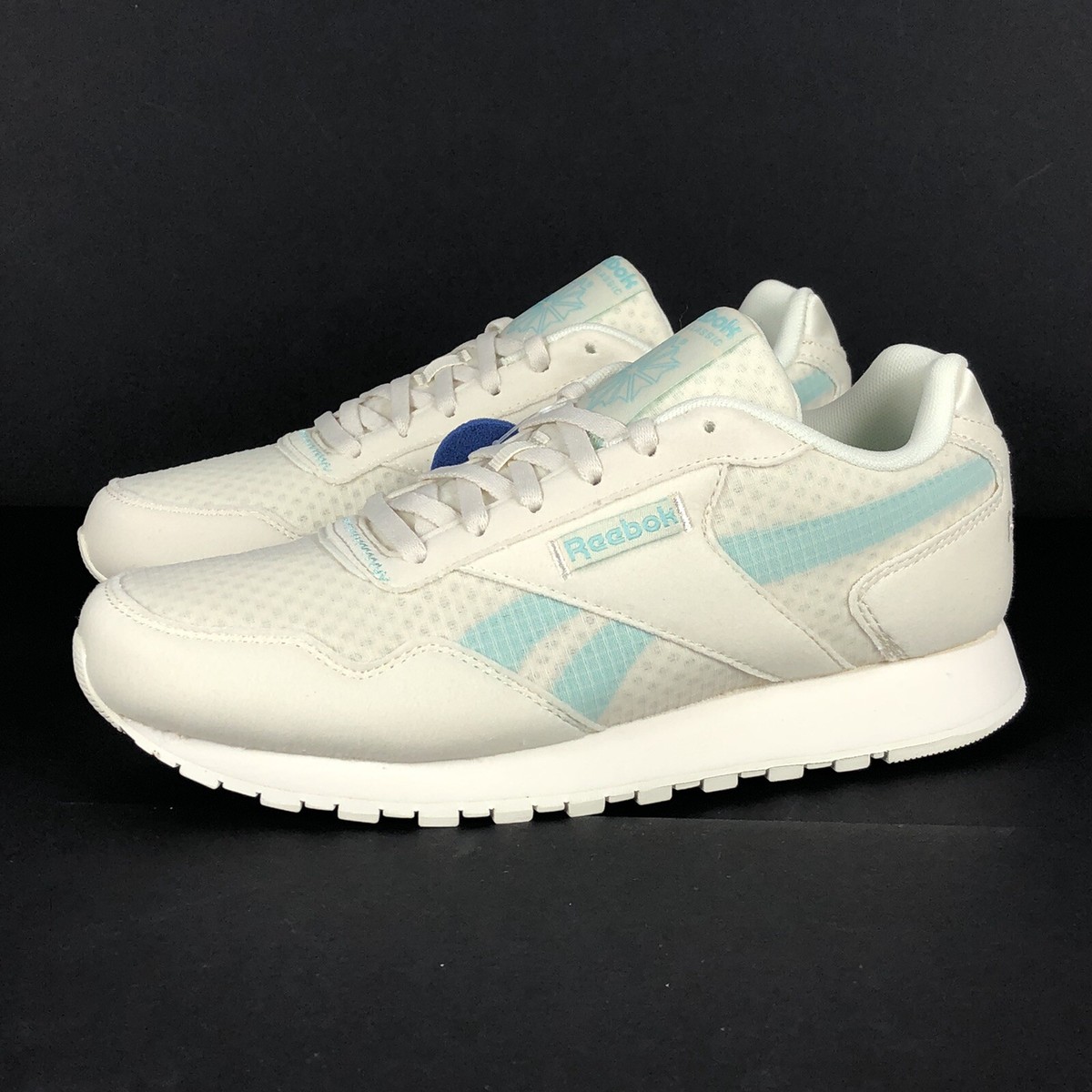 Reebok CL Harman Run TXT Running Shoes Women's Size White Crystal Blue  NIB