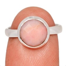 Natural Peruvian Pink Opal 925 Sterling Silver Ring Jewelry s.6.5 CR73619