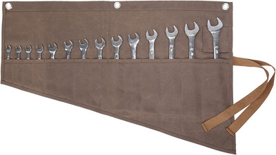 Wrench Roll up Pouch, Tool Roll Heavy Duty Waxed Canvas Tool Organizer Bag with 