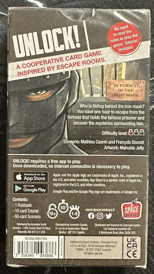 New Unlock Escape Room In Pursuit of the Iron Mask Promo Scenario + Free Ship! - Image 2 of 2