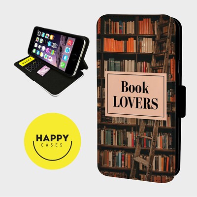 COZY BOOK LOVERS LIBRARY Faux Leather Flip Phone Case