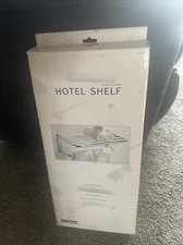 Hotel Style Towel Shelf, Chrome, 8-3/4”H-19”.W-6”deep New In Box
