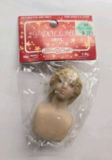 Fibre Craft Vinyl Doll Head Crafts 2 1/2 Blonde Hair 7680 Angel Open Eyes