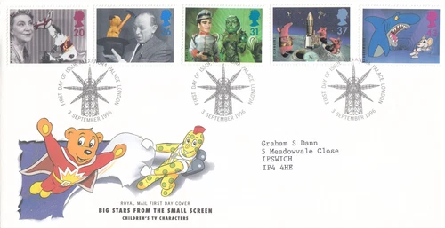 Big Stars of the Small Screen GB RM FDC Alexandra Palace London 1996 (133042)