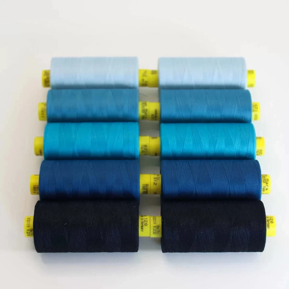 Gutermann Mara 120 Sewing Polyester Thread – Blue Mix Hand and Machine Sewing - Image 4 of 4