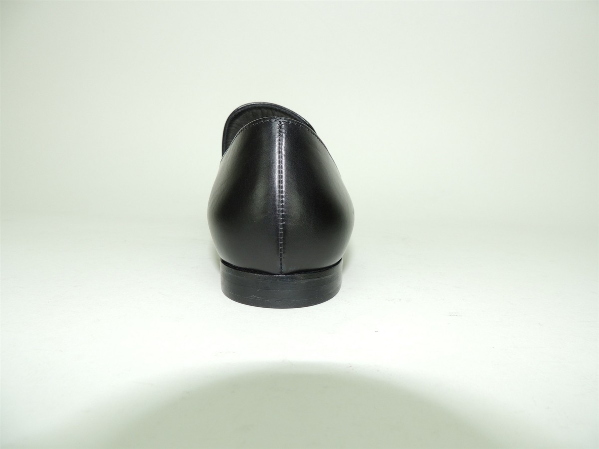 Via Spiga Women's Tallis Flat Loafers Black Leather Size M