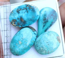 89.5 Ct 17.5*24.5 Mm Natural Oval Cabochon Kingman Blue Turquoise Loose Gems