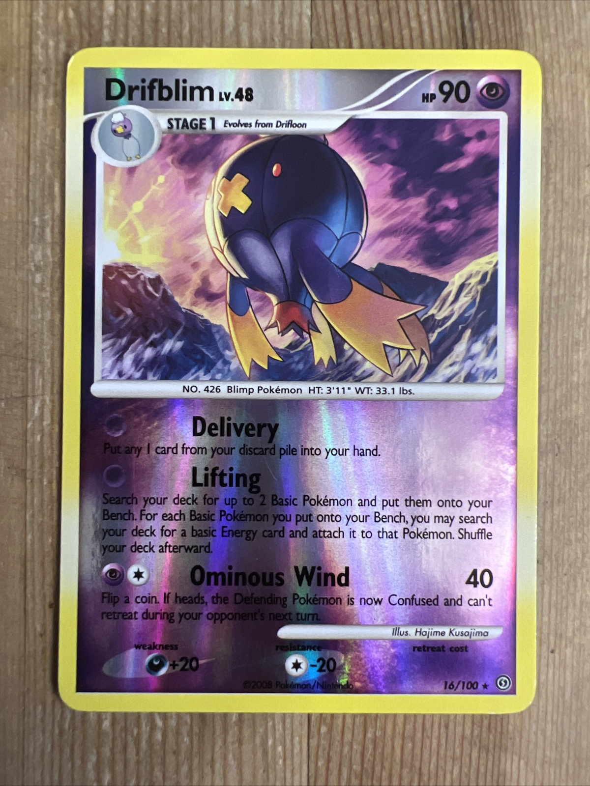 Drifblim - 16/100 - Rare - Reverse Holo LP, English Pokemon Stormfront