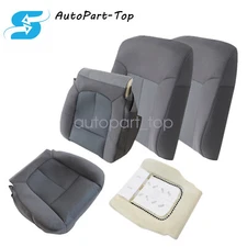 For 2011-14 FORD F-150 Driver Passenger Bottom Top Cloth Seat Cover 	Steel Gray