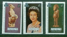 Aitutaki 1978 - 25th Anniversary of Queen Elizabeth II Coronation Set of 3 MNH