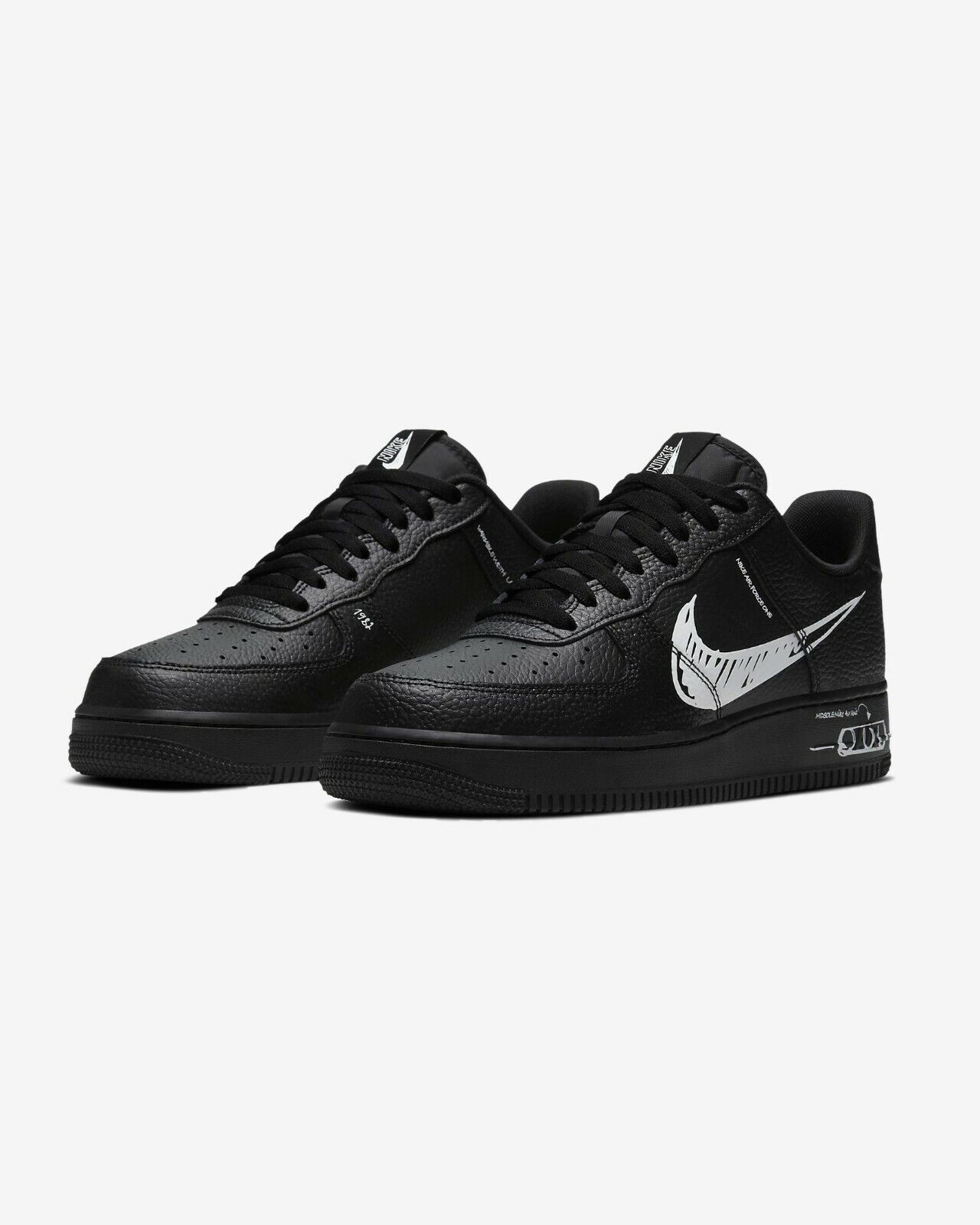 NIKE Air Force 1 Lv8 Utility - Black/White - Men's Shoes