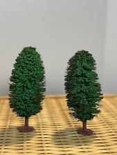 2 Landscape Model Diorama Trees 5.5  Christmas Village Train Station Vintage