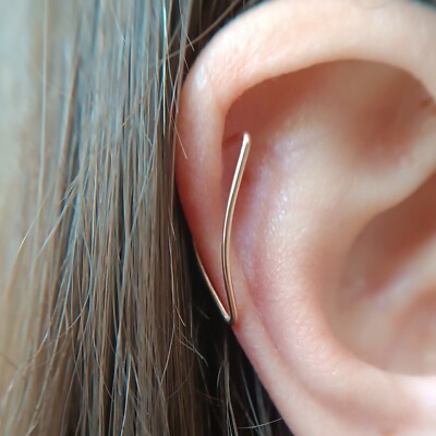 Helix Earring Cartilage Piercing for Women Long Curved Triangle Hoop