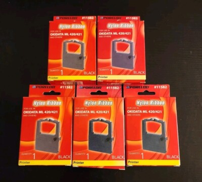 5 Packs Nylon Ribbon Okidata ML 420/421 New!