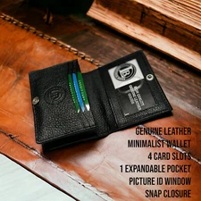 Slim Minimalist Front Pocket RFID Blocking Leather Wallets for Men Women