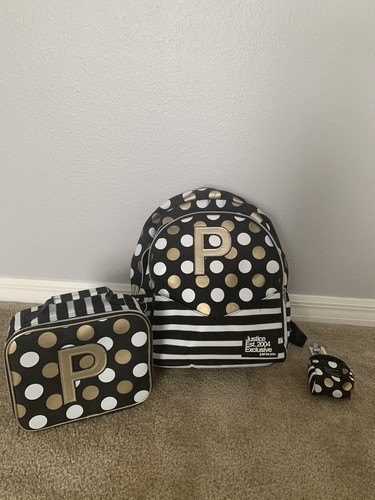 justice backpack and lunchbox Initial P 