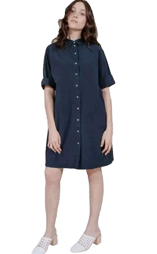 Knee Length 3/4 Sleeve Regular Size Shirt Dresses