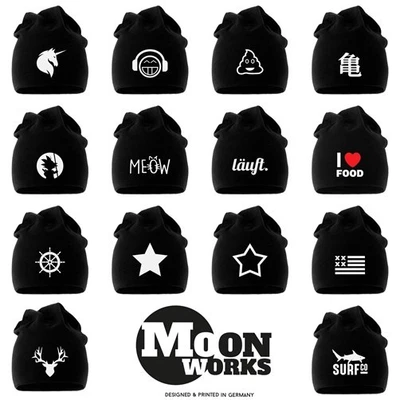 Jersey Beanie Einhorn Anker Hipster Mütze Herren Damen Baumwolle Moonworks®