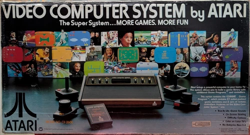 Atari Video Computer System Vintage 1980 With Controllers and Paddles No Manual