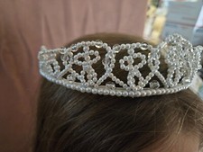 PEARL CRYSTAL HANDMADE VINTAGE  TIARA