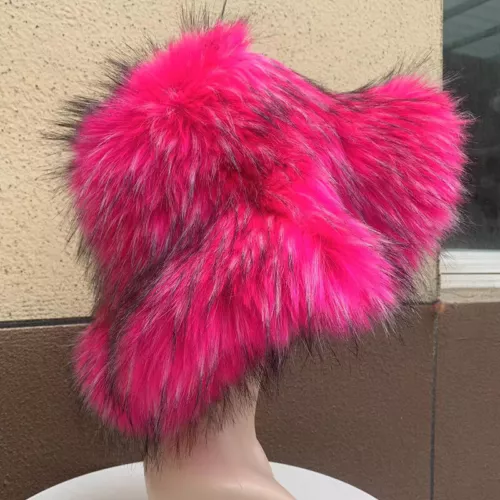 Invierno Mujeres Esponjoso Imitación Piel Cubo Sombrero Cálido Ala Ancha Sombreros de Pescador - Imagen 15 de 25