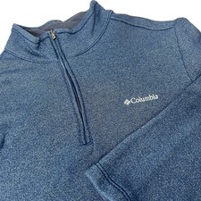 Columbia Men's Sz L Great Hart Mountain III Half Zip Pullover Blue