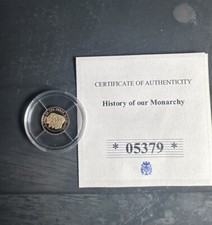 History Of Our Monarchy AU585 0.5grams Gold Coin Proof 2008 4572.21 per troy oz