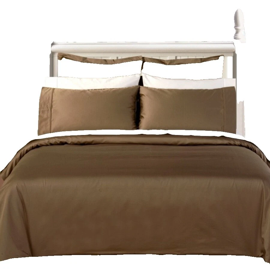 埃及棉褐色被套和床上用品套装