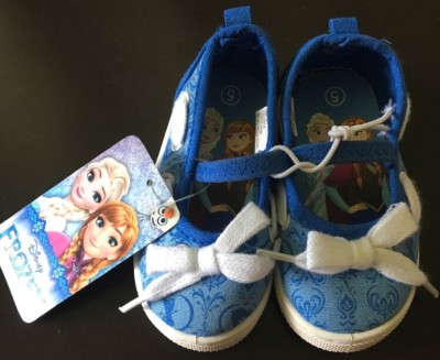 NEW DISNEY FROZEN GIRLS CANVAS SLIP ON ATHLETIC SHOES  5 7