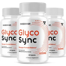 (3 Pack) Glyco Sync Glycogen Pills, GlycoSync Maximum Strength (180 Capsules)