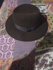 Indiana Jones Original Hat Fedora by The Hat Shop  New sz 60  - 7 3/8 London UK