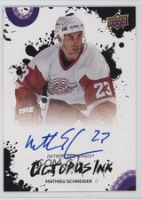 2025 Detroit Red Wings Centennial Octopus Ink Mathieu Schneider #OI-MA Auto ki6