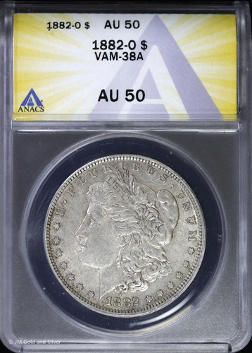 1882-O $1 Morgan Silver Dollar ANACS AU 50 | VAM-38A