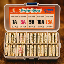 100 Assorted UK Plug Fuses 1A–13A – 20 Each Domestic Appliance Fuses