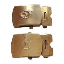 Vintage Boy Scouts Solid Brass Tension Buckles For Web Belts Lot of 2