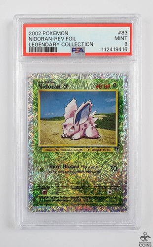 2002 Pokémon Legendary Collection #83 /110 Nidoran ? REVERSE FOIL PSA 9 MINT