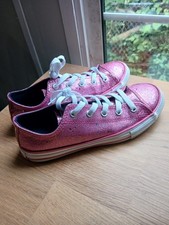 Converse Chuck Taylor All Star Low Pink Glitter Size 3 Girls Shoes