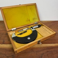 Feinmess Suhl DDR B&uuml;gelmessschraube 75-100 mm Au&szlig;enmikrometer im Holzkasten Set
