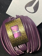 NIXON ABISTE Lila Unikat Leder Armreif Uhr Damen Uhr Elegant