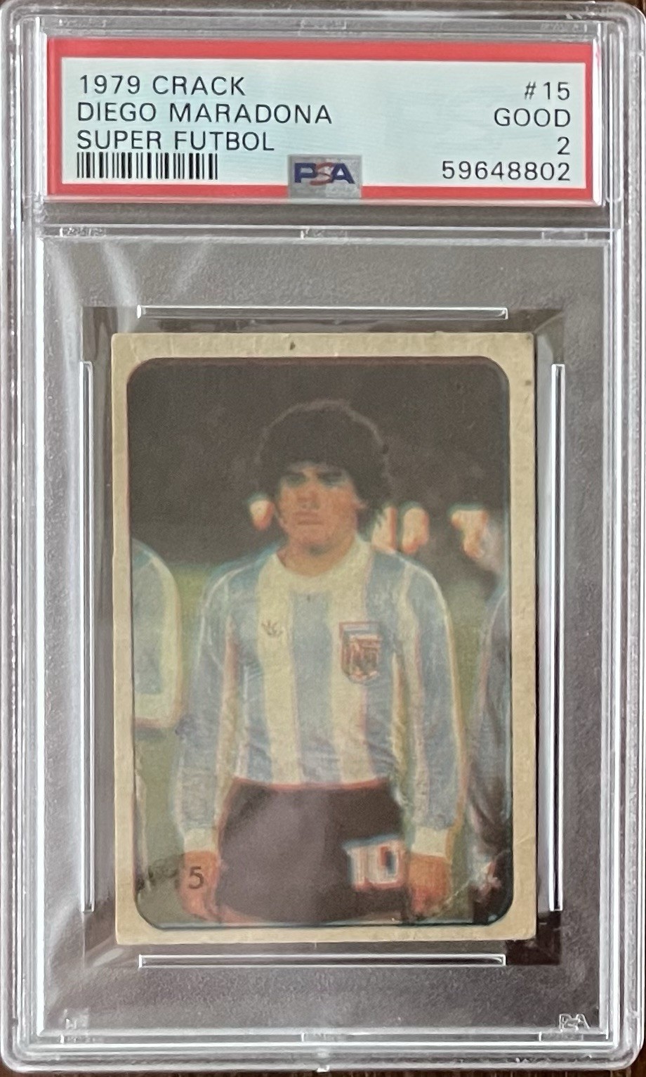 1979 Crack Super Futbol - Diego Maradona #15 PSA 2