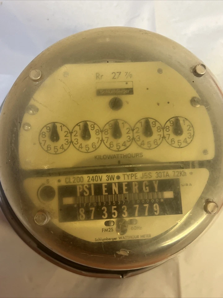 SCHLUMBERGER WATTHOUR METER KWH, J5S, 5 POINTER, 240V, 200A, FM 2S, ZERO RESET - Image 2 of 4
