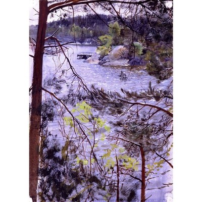 Anders Zorn Kyrkviken bei Lidingo 1883 - 30x40 Inch Rolled Canvas Wall Art Print