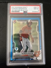 2021 Bowman 1st Edition Blue Foil #/150 Gunnar Henderson #BD-175 Pop 3 PSA 8