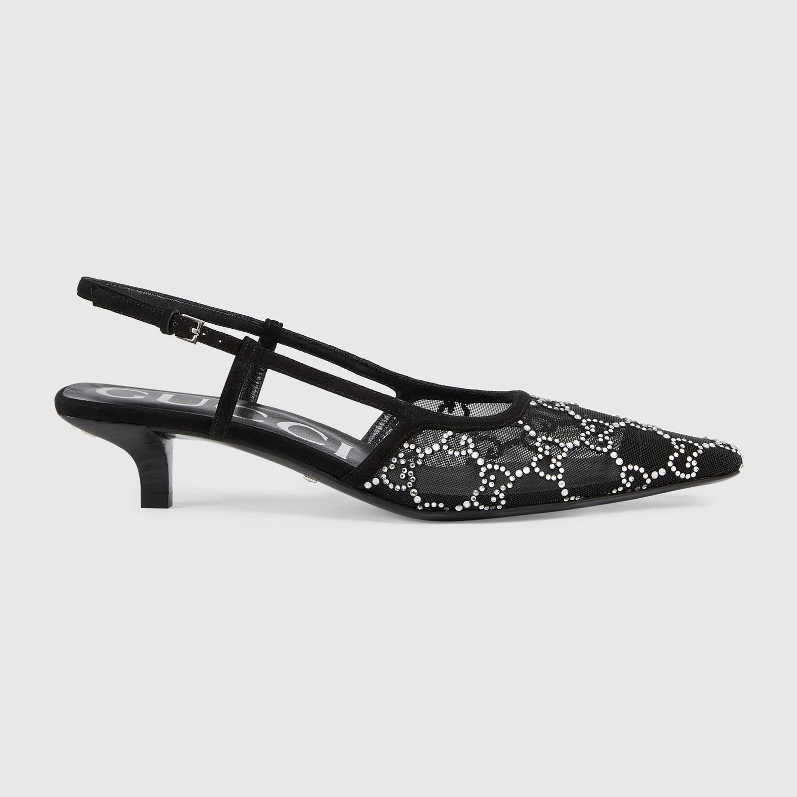 Gucci GG Crystal Slingback Pumps(PLEASE REQUEST YOUR SIZE BEFORE PURCHASING)