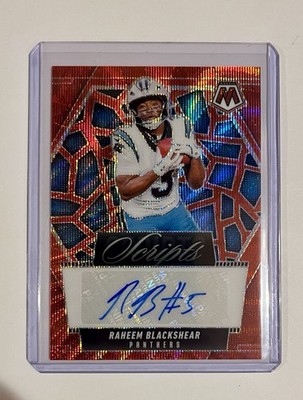 2025 Panini Mosaic Raheem Blackshear Red Wave Scripts Auto #SCR-RBR Panthers SP