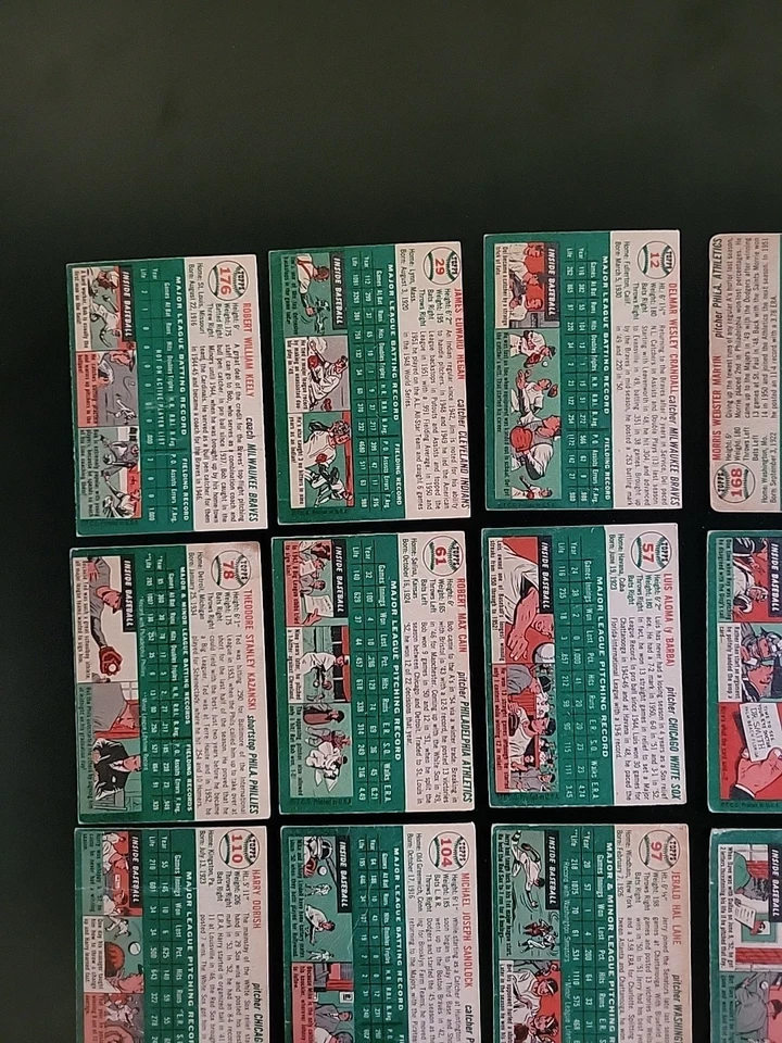 Lote de tarjetas de béisbol 1954 Topps - 20 tarjetas vintage - con Andy Pafko y Del Crandall Foto 3 de 4